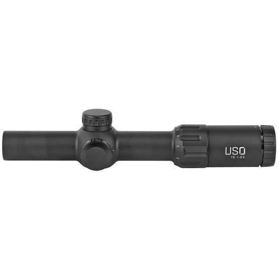U.S. Optics 1-6x24mm TS-6X SFP Crosshair Reticle Rifle Scope has a black finish